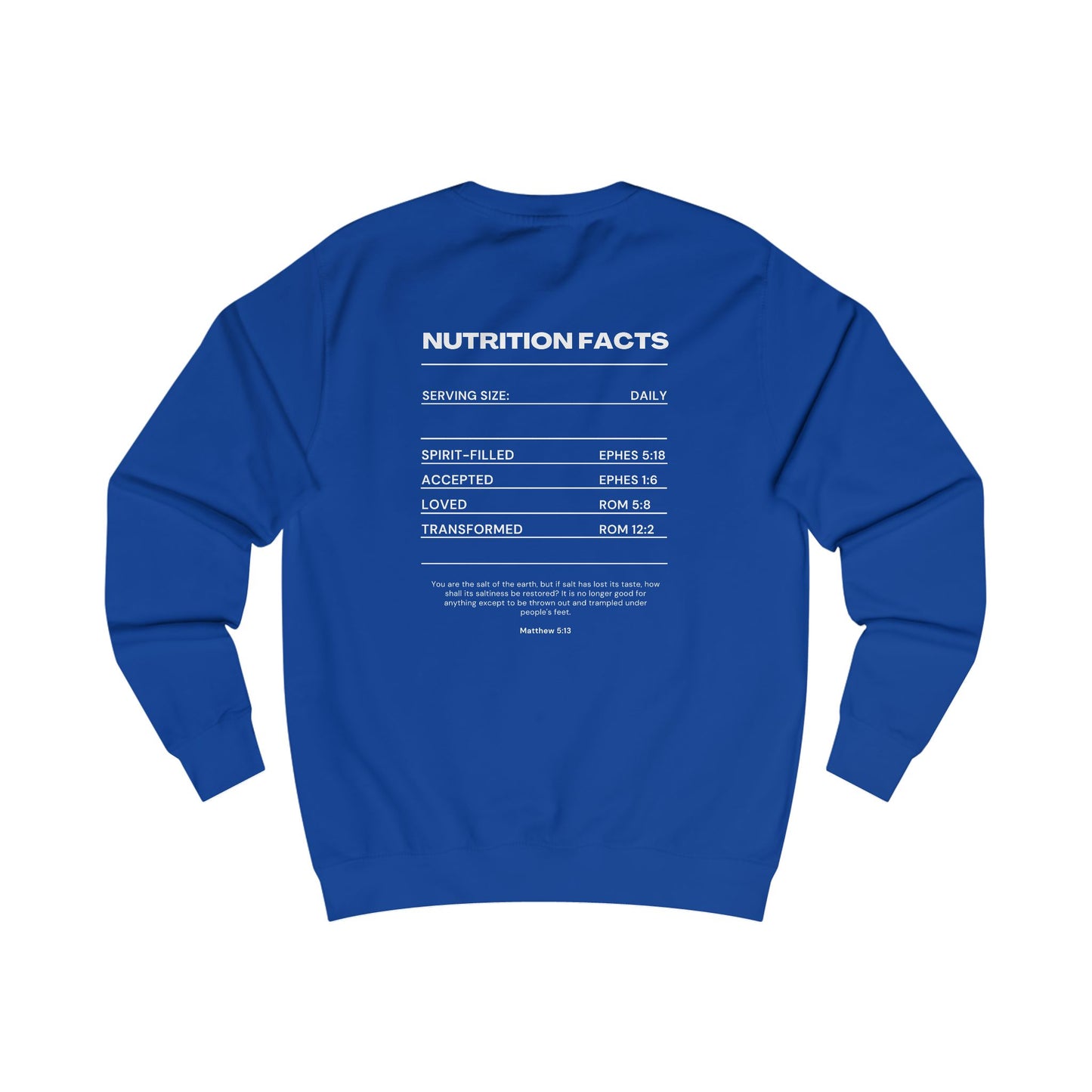 Royal Blue I'm Salty White Letter Crewneck